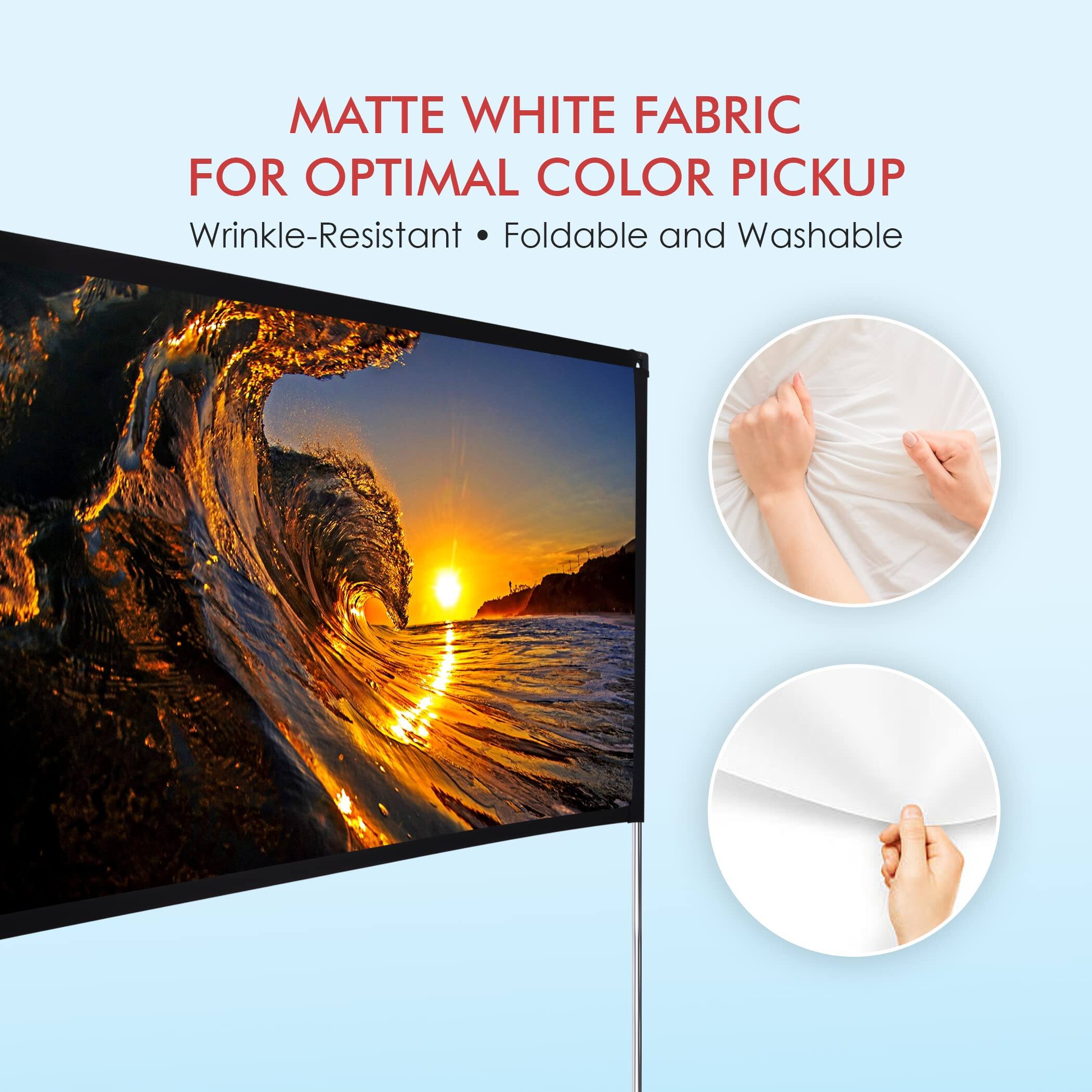 MATTE WHITE FABRIC FOR OPTIMAL COLOR PICKUP  
Wrinkle-Resistant • Foldable and Washable
