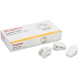 Staples - Cubicle Clips, 20/Box - White