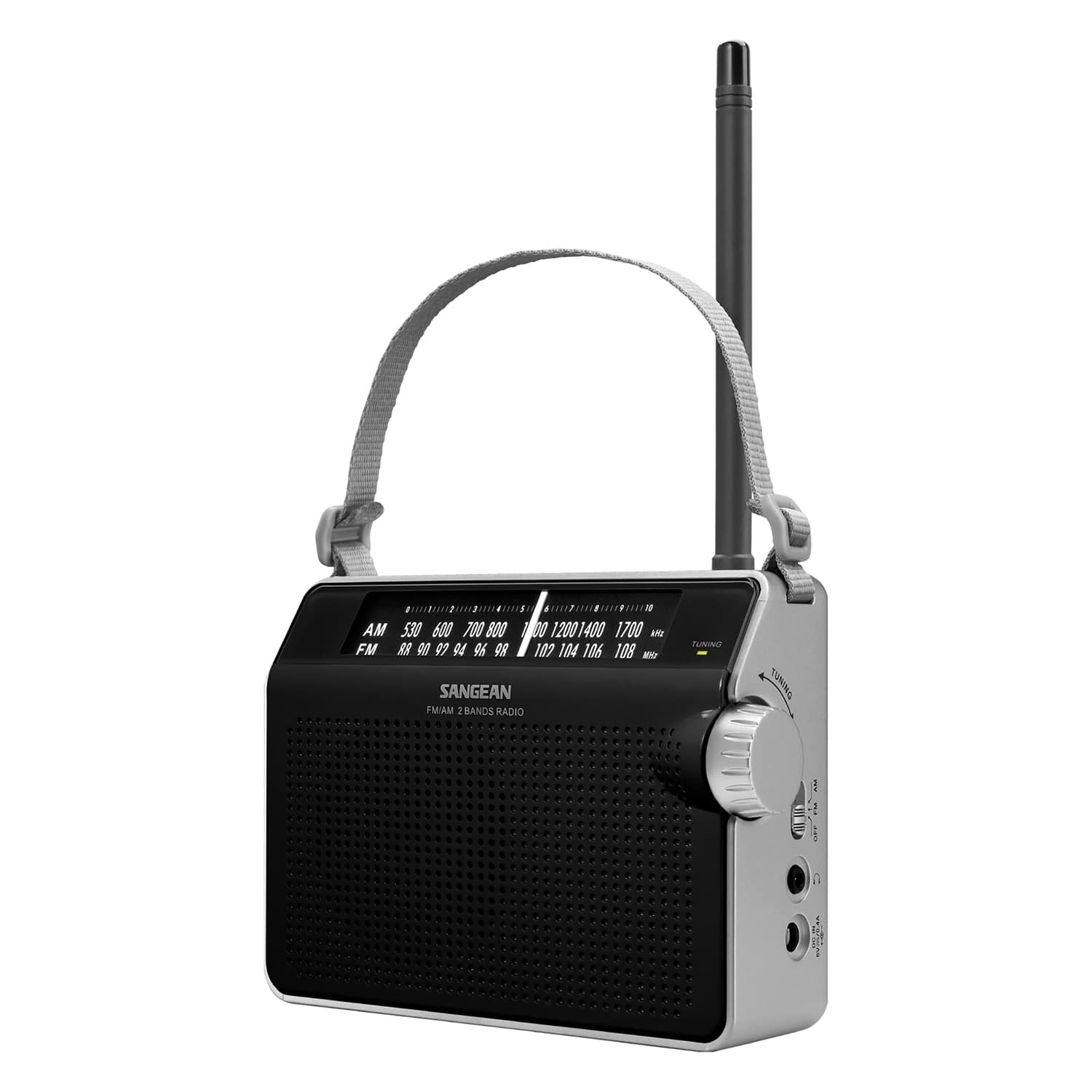 Sangean - PR-D6 Retro AM/FM Portable Analog Radio with Strap - Black