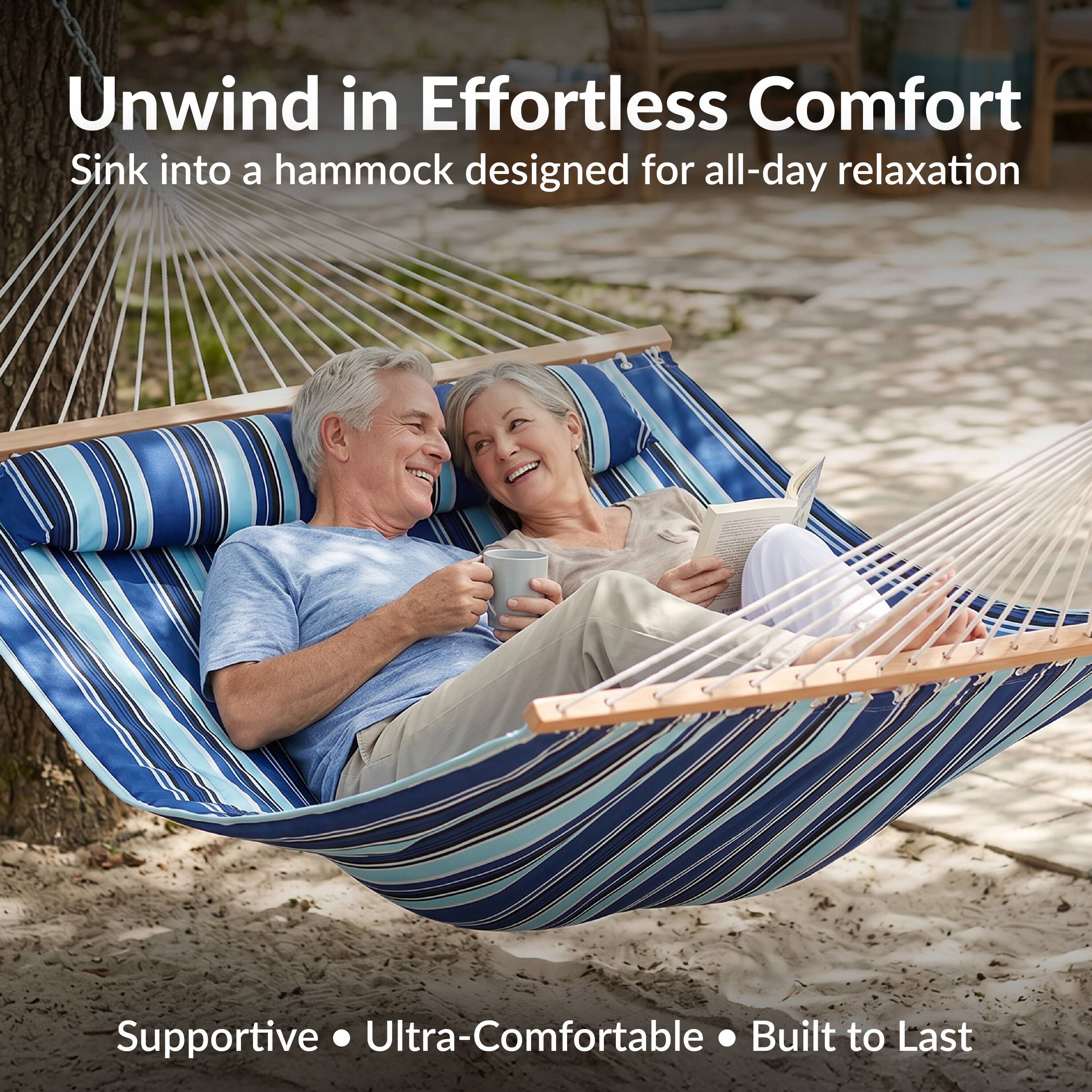 Unwind in Effortless Comfort  
Sink into a hammock designed for all-day relaxation  

Supportive • Ultra-Comfortable • Built to Last