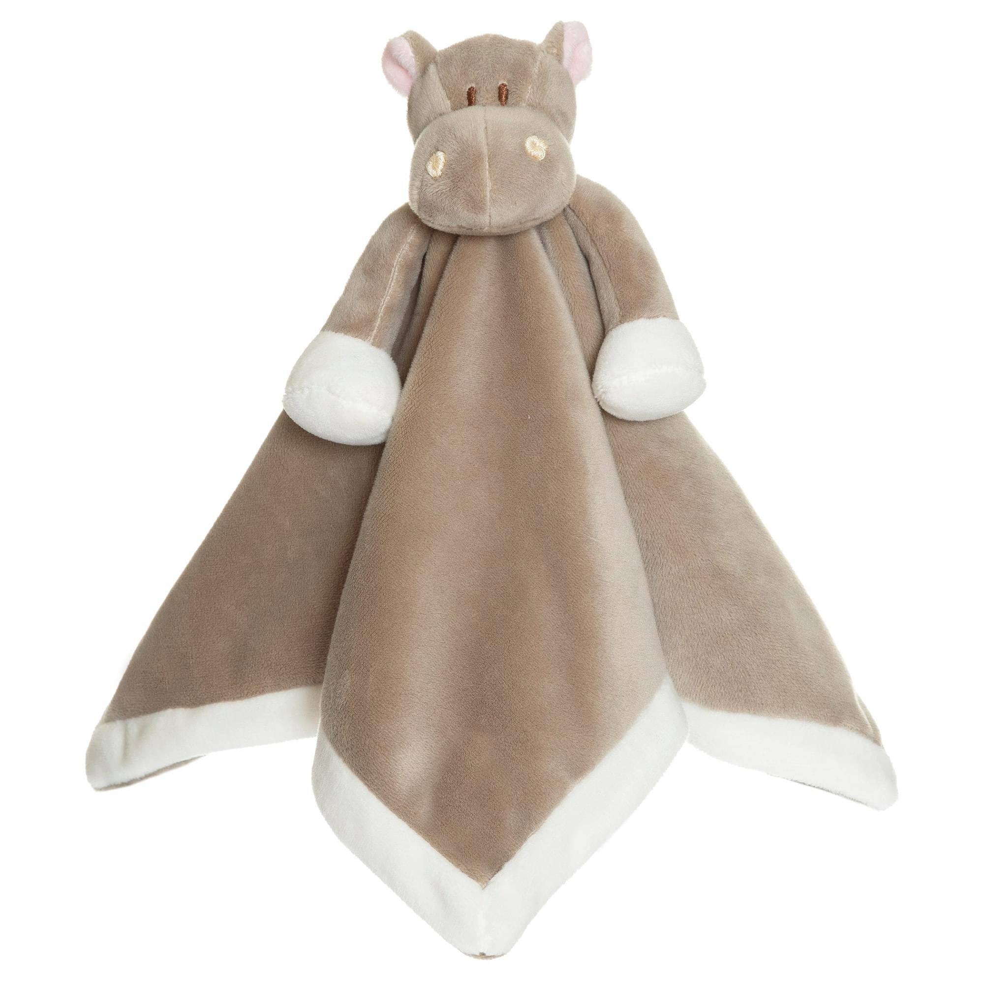 Front. TriAction Toys - Teddykompaniet Plush Baby Blanket | Hippo - Beige.