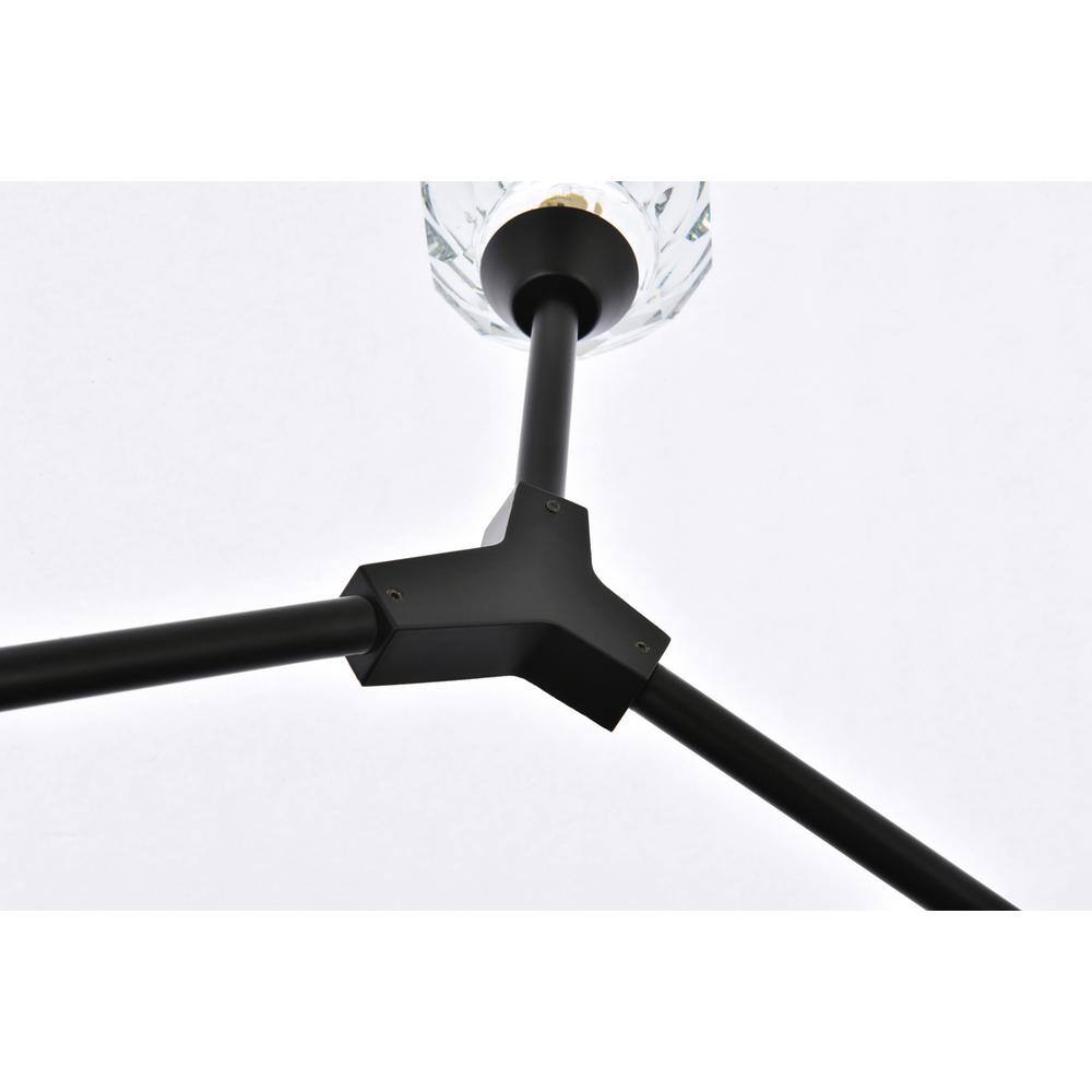 Alt View 3. Elegant Lighting - Zayne 4 Light Pendant in Black - Black And Clear.
