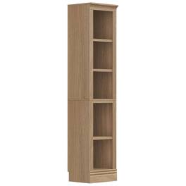 VAUXHILL & CO. - Halston Narrow Bookcase, Adjustable Storage Shelving Unit - Oak