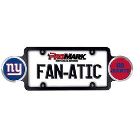PRORUN - New York Football - Go Giants - Plastic License Plate Frame with Team Badges - Multi