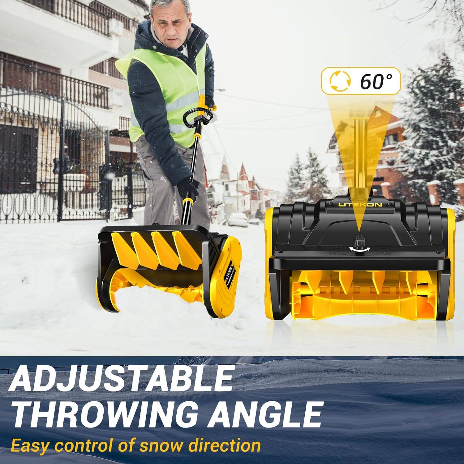 60°

ADJUSTABLE THROWING ANGLE

Easy control of snow direction