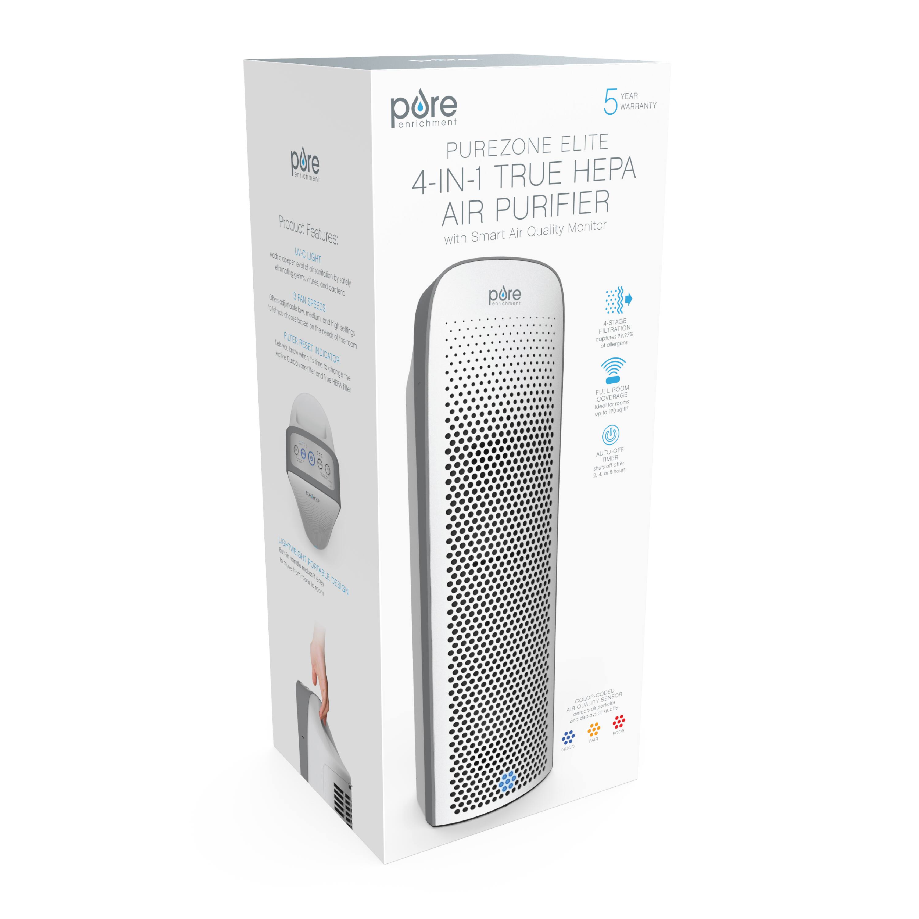 Alt View 19. Pure Enrichment - PureZone™ 190 Sq. Ft 4-in-1 Air Purifier - White.