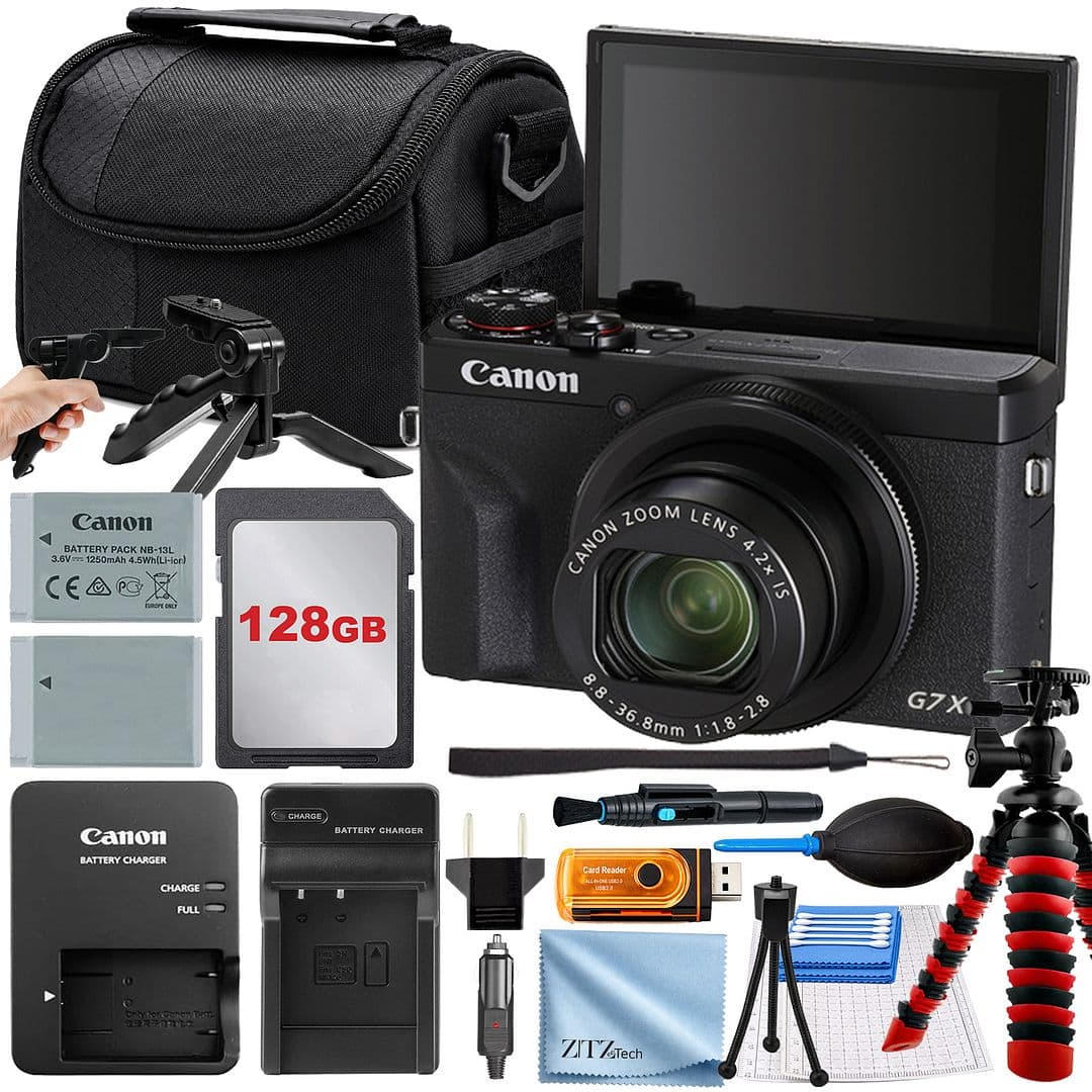 Canon PowerShot G7 X Mark III Camera with 128GB Card + Case +
