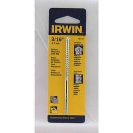 Irwin - 3/16 X 4 L Chrome Vanadium Steel Rotary Drill Bit Straight Shank 1 pk