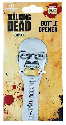 I based the hit on the TV series "The Walking Dead" by AMC. The product is a bottle opener featuring a character from the show.
