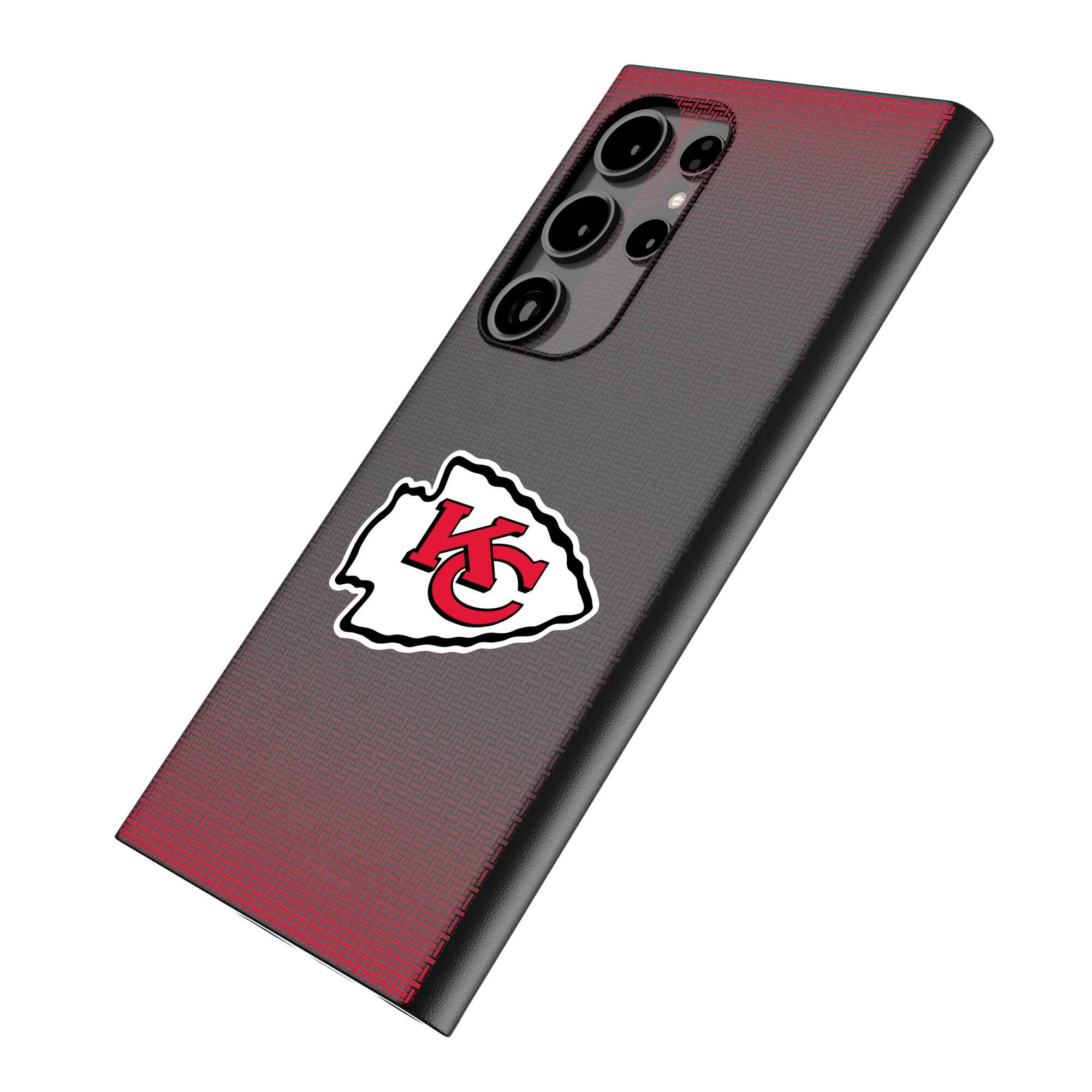 Alt View 1. Keyscaper - Kansas City Chiefs Linen Galaxy Magnetic Bump Case - S25 Ultra - Black.