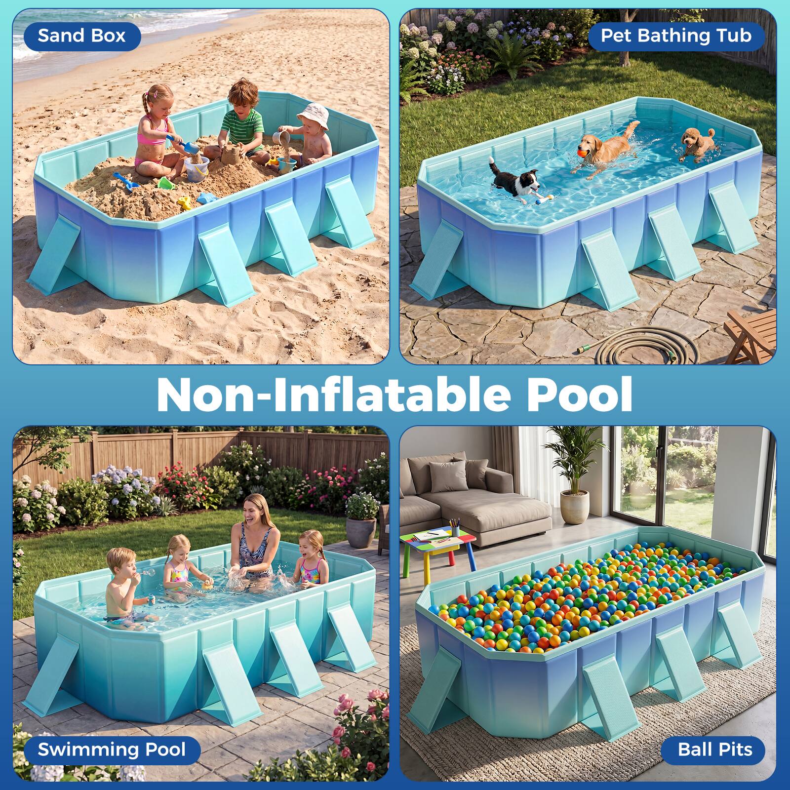 Sand Box Pet Bathing Tub Non-Inflatable Pool Swimming Pool Ball Pits