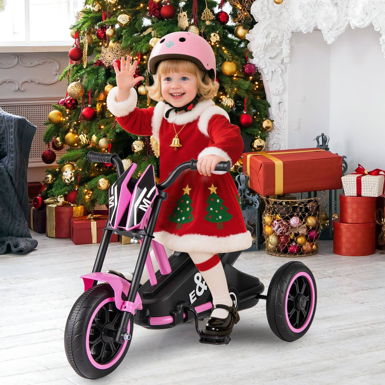 Alt View 4. Gymax - Gymax Kids Tricycle w/Foot Pedals Forward/Backward Steering Handlebars Aged 3+ Pink - Pink.