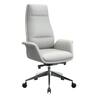 LeisureMod - Summit High-Back Swivel Leather in Metal Frame Office Desk Chair with Adjustable Height, Tilt & Plush Cushion - White
