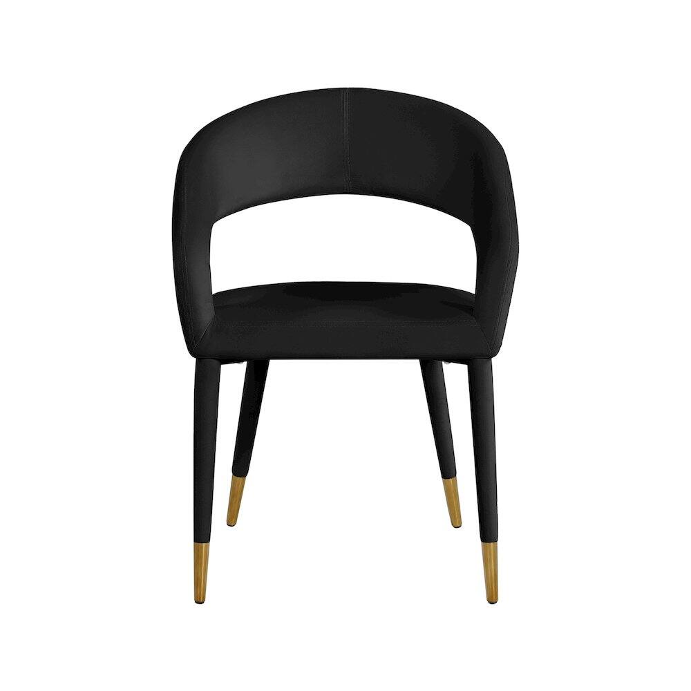 Alt View 2. Meridian Furniture - Destiny Black Velvet Dining Chair - Black.