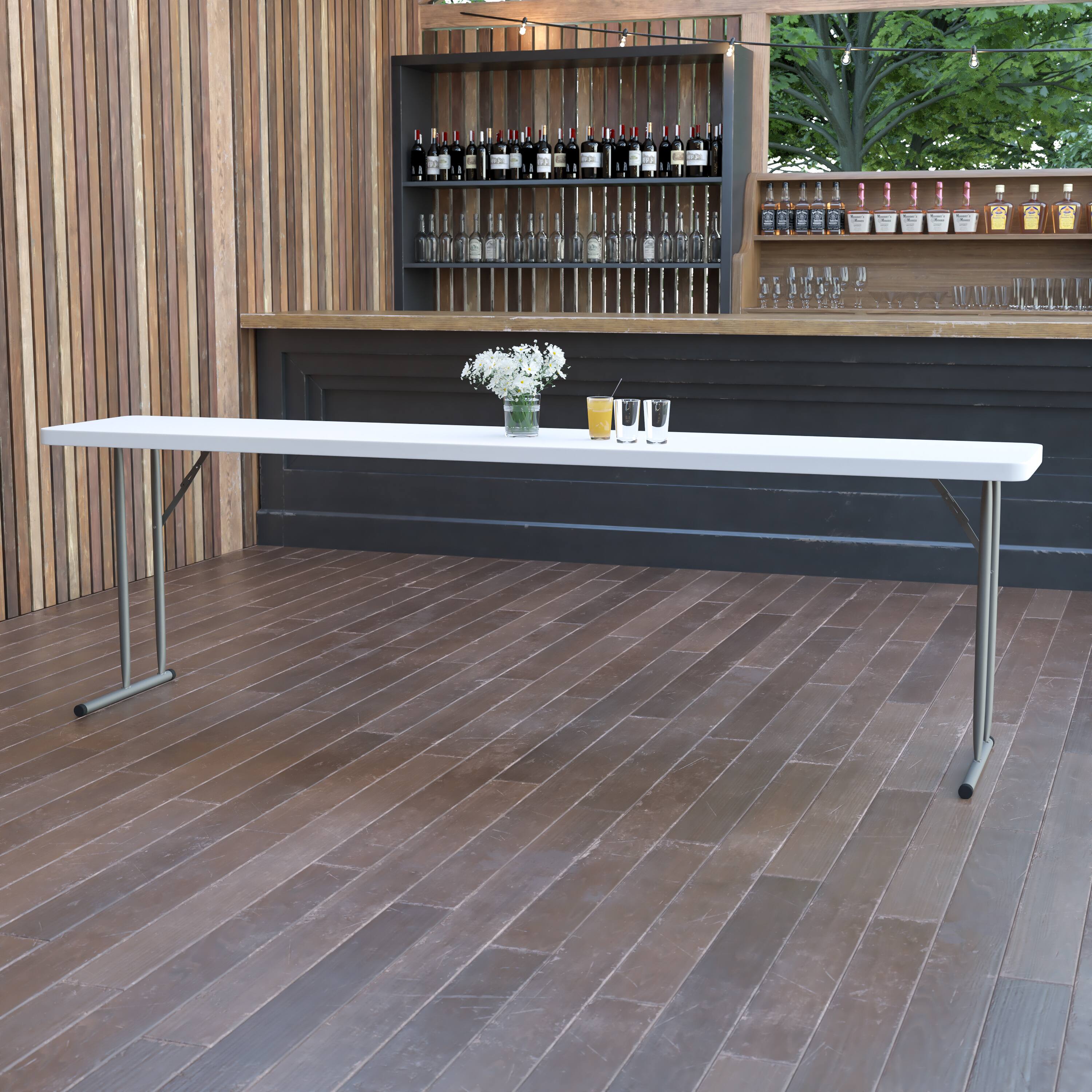 Alt View 11. Alamont Home - Elon 8-Foot Granite White Plastic Folding Training / Seminar Table - Granite White.