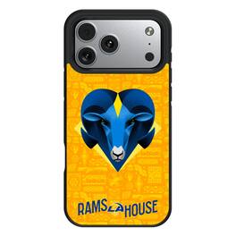 Keyscaper - NFL - Los Angeles Rams Bump Case with 8.2ft Drop Protection - 16 Pro Max - Black