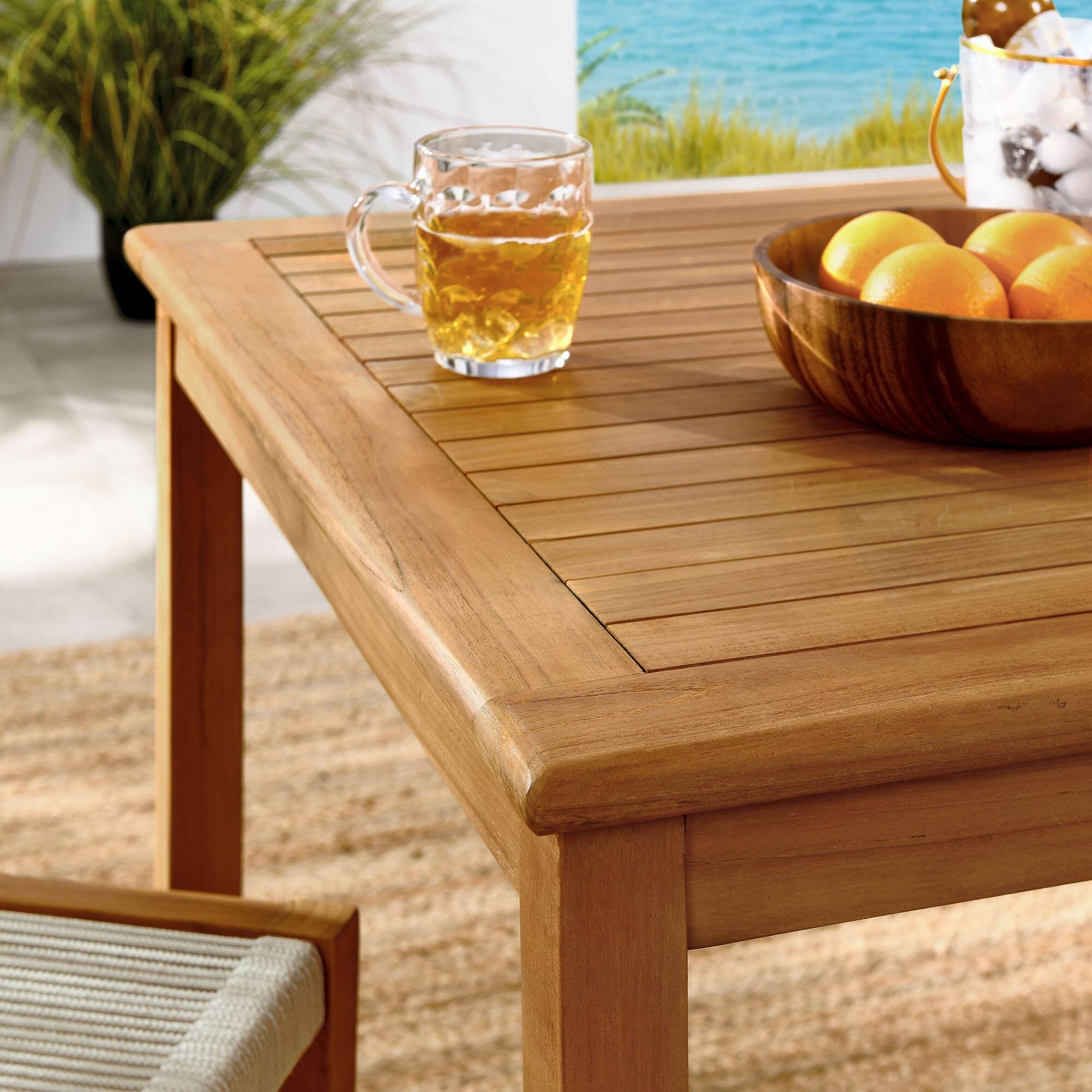 Alt View 2. Modway - Vienna 3-Piece Outdoor Patio Teak and Rope Dining Set with Armless Chiars by Modway - Natural Natural.