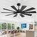 Front. Breezary - 72-Inch Extra-Large Ceiling Fan with 10 Plywood Blades, DC Motor, 6-Speed Remote, Tri-Color LED Light, Dual Downrods - Matte Black.