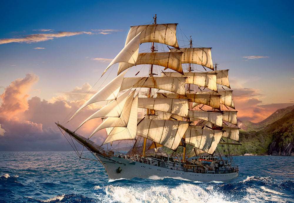 Angle. Castorland - CASTORLAND 1500 Piece Jigsaw Puzzles, Sailing at Sunset, Sailing Ship Puzzle, Ocean Puzzle, Adult Puzzles, C-151431-2 - Red.