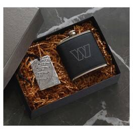 Wendell August Forge - Washington Commanders 5oz.Traveler Flask & Bag Tag Gift Set - Silver