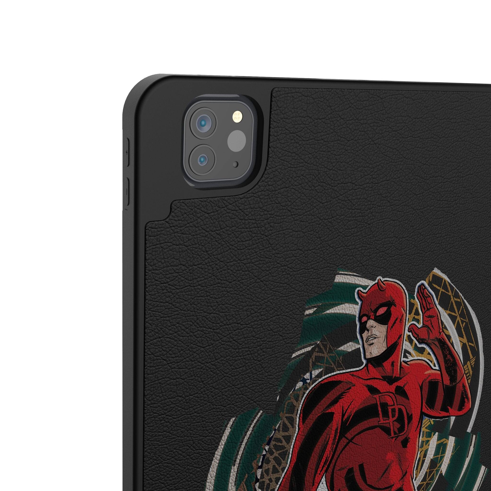 Left. Keyscaper - Marvel Badge Tablet Case - Apple iPad Pro 12.9in (6th/5th Gen) - Daredevil 2.