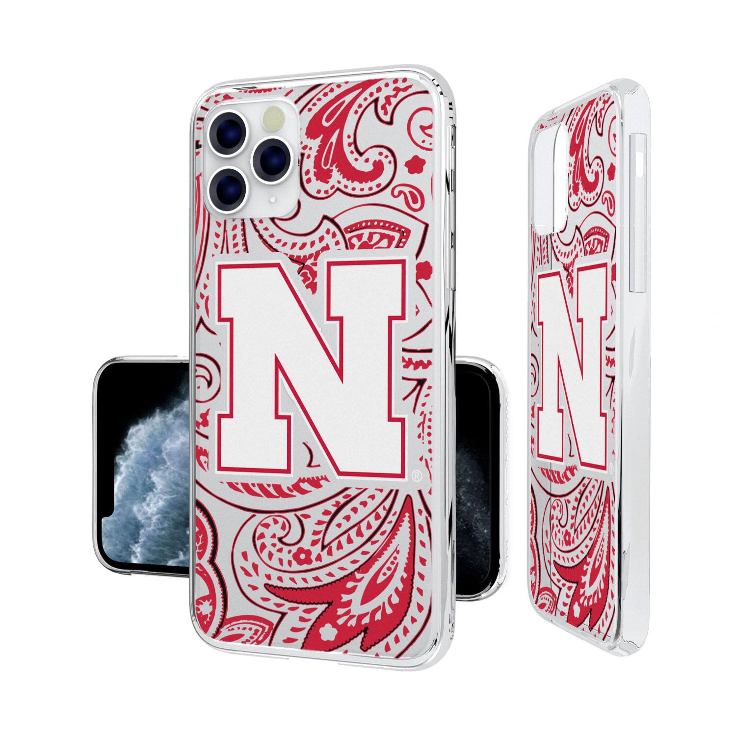 Alt View 3. Keyscaper - Nebraska Huskers iPhone Paisley Design Clear Case - 12 mini - Multicolor.