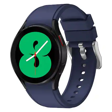 Front. StrapsCo - Active Band Silicone Rubber Watch Strap For Samsung Galaxy Watch 7 - Midnight Blue.