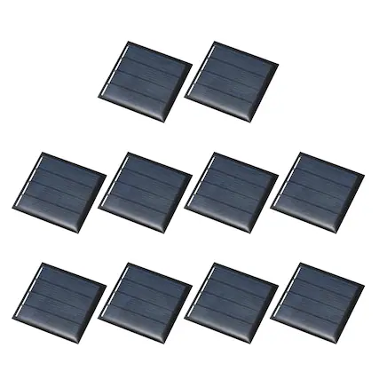 Front. Unique Bargains - 10pcs 1.5V 0.225W 150mA Mini Solar Panels, Small Solar PV Cells for DIY Electric Toy Materials Kits - Black.