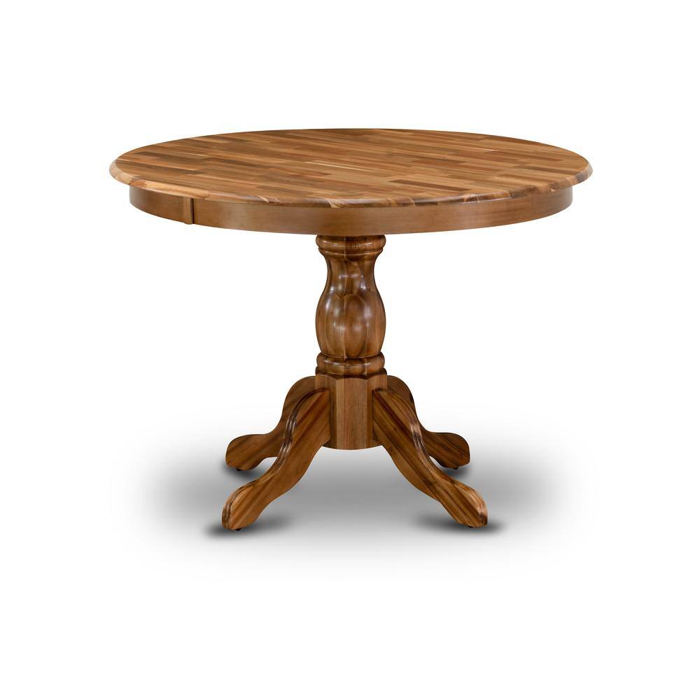 Angle. East West Furniture - HBT-ANA-TP East West Furniture Beautiful Dinner Table with Natural Acacia Color Table Top Surface and Asian Wood Dining - Natural.