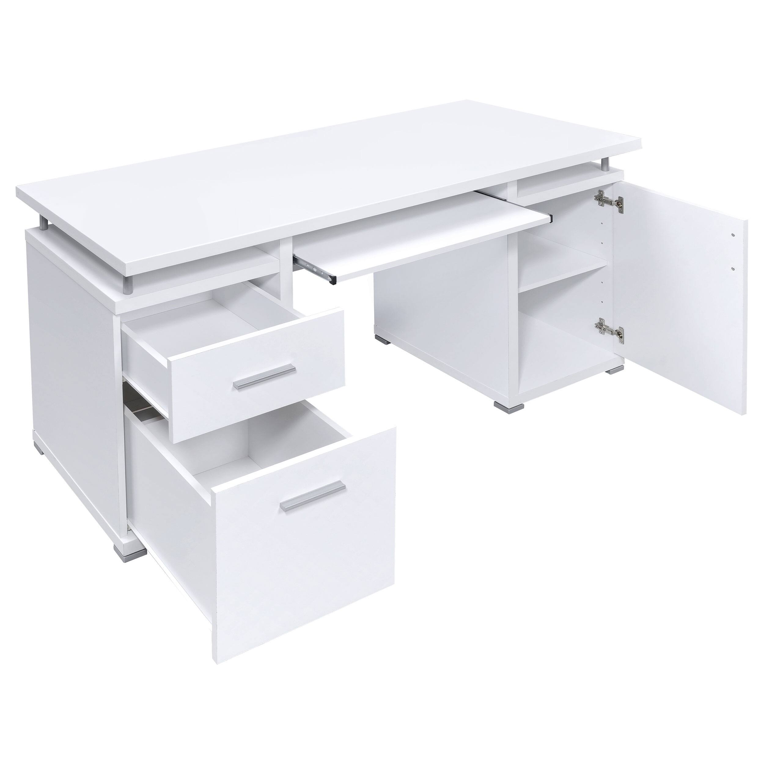 APRILSOUL - Rochelle Computer Desk with 2 Drawers and Cabinet - White