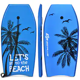 GOPLUS - 37" Super Lightweight Bodyboard Surfing W/Leash EPS Core Boarding IXPE - Blue