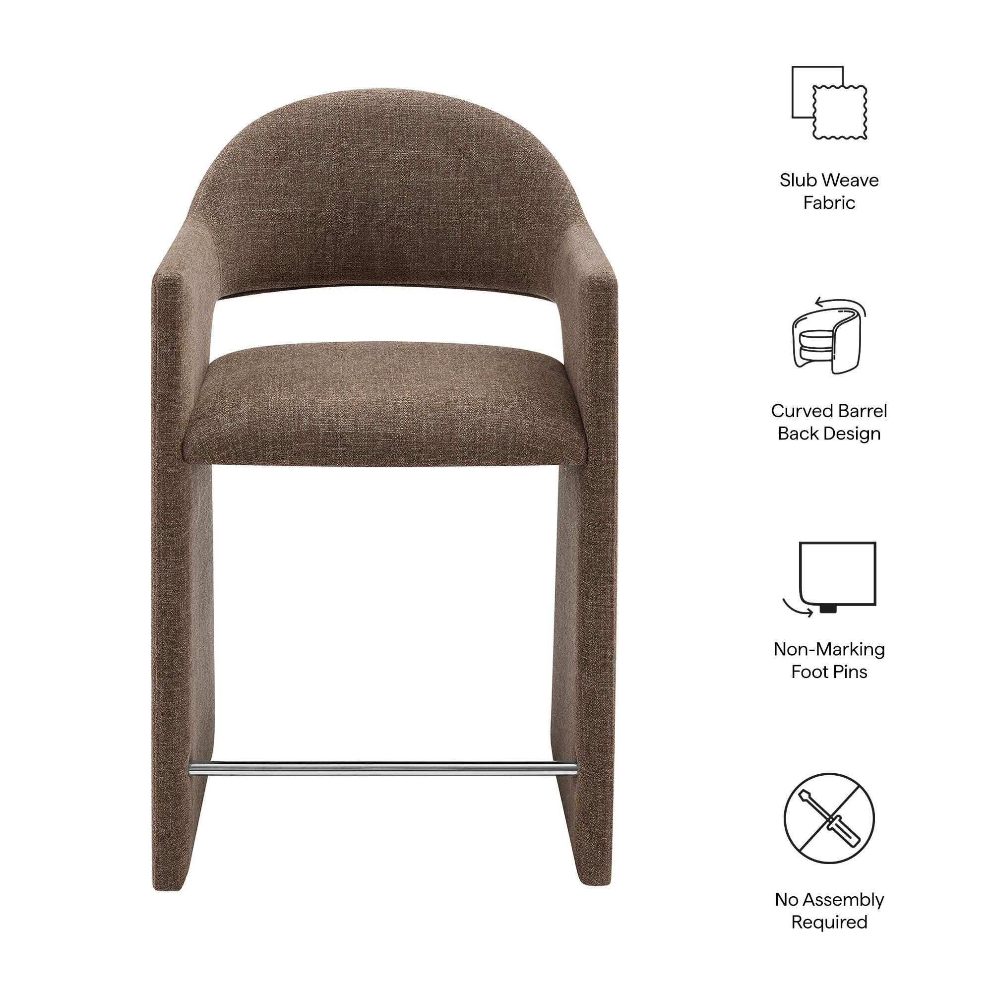 Slub Weave Fabric  
Curved Barrel Back Design  
Non-Marking Foot Pins  
No Assembly Required