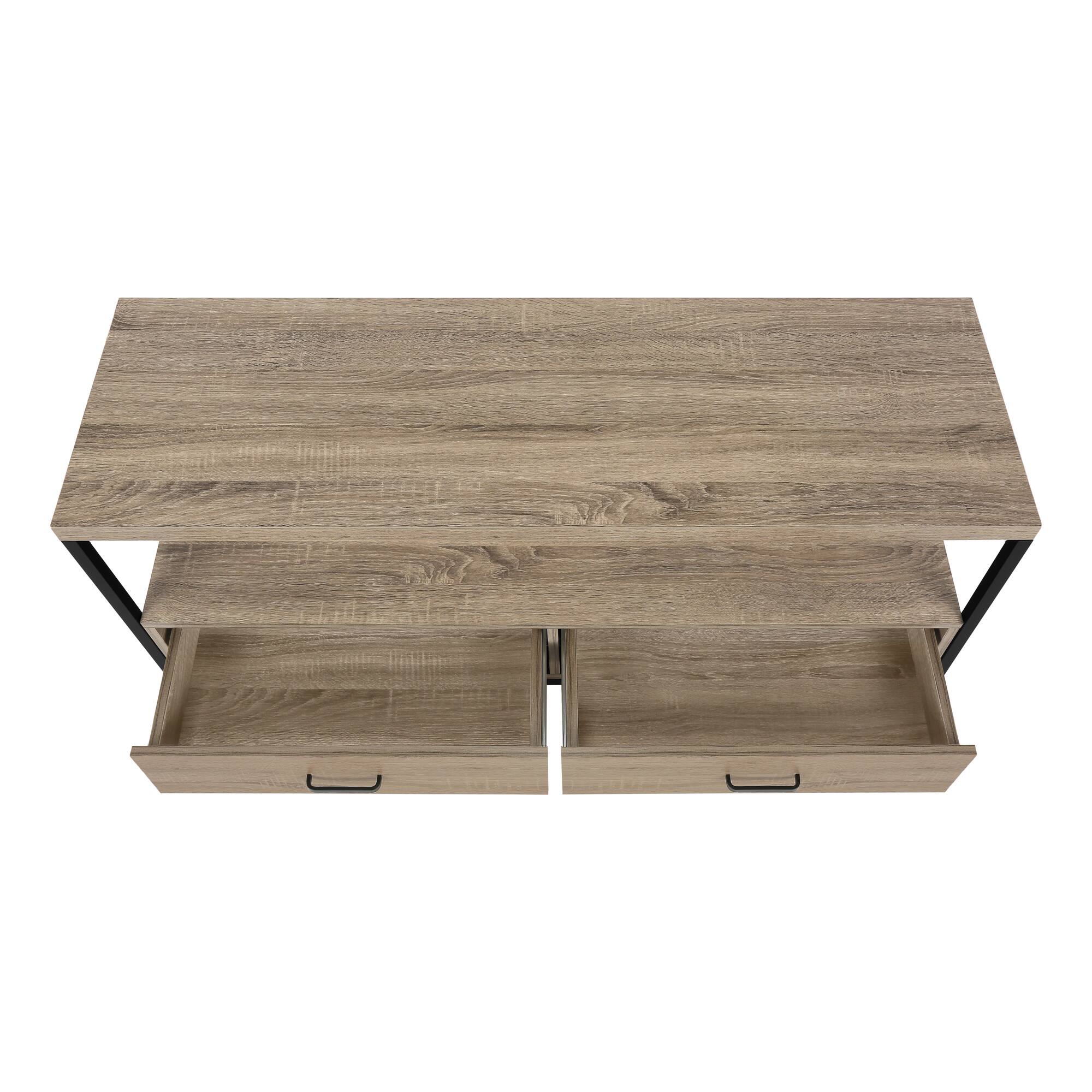 Alt View 2. Spaco - Spaco TV Stand for TVs Up to 55 Inch, 48” Industrial Entertainment Center Media Console with Wood Look, 2 Drawers - taupe.