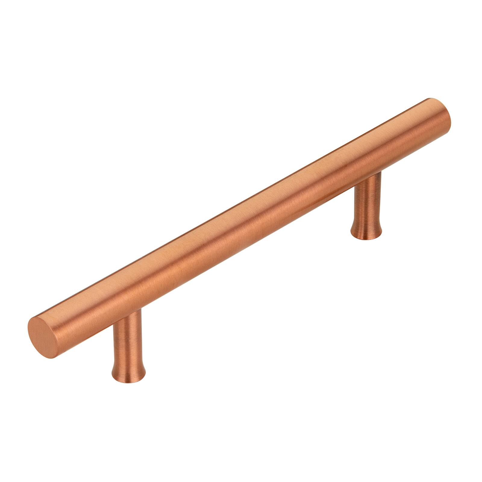 Front. Akicon - Akicon Solid Brass 3-3/4 Inch Hole Center Kitchen Cabinet Handles Drawer Pulls 5-Pack in Copper - Copper.