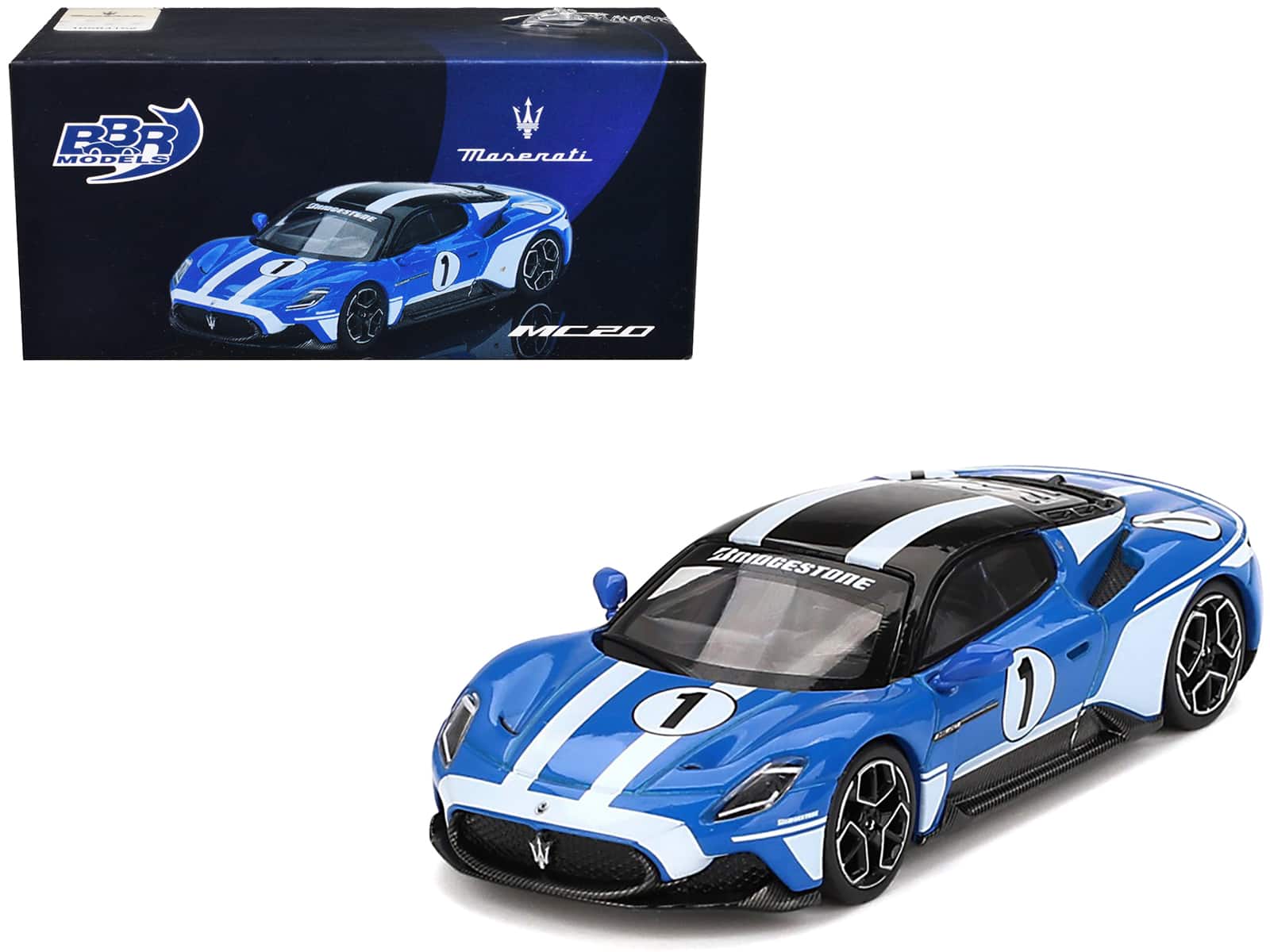 "Maserati MC20 #1 Blue with White Stripes and Black Top ""Maserati Performance Experience"" 1/64 Diecast Model Car by BBR" price history on PriceWatchPro