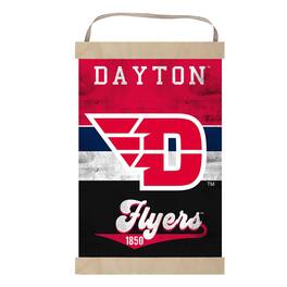 Jardine - Dayton Flyers Reversible Retro Logo Banner Sign - Red