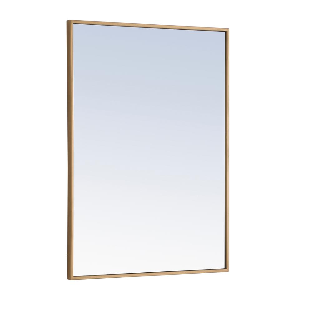 Alt View 4. Elegant Decor - Metal frame Rectangle Mirror 24 inch Brass finish - Brass.