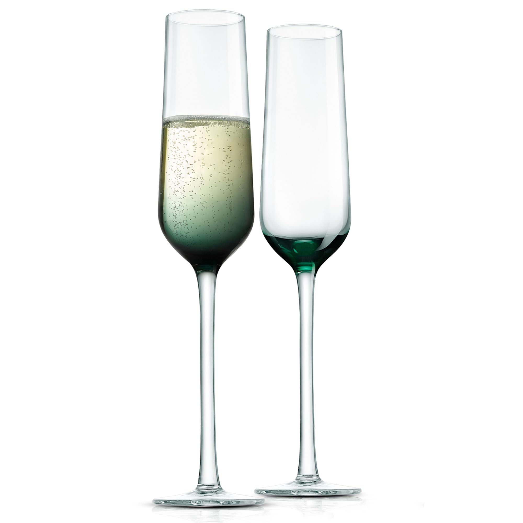 Front. NutriChef - NutriChef Kitchen Champagne Flutes Set of 2, 12.5 oz, Hand Blown, Crystal Clear for Weddings & Parties (NGLCHAB2) - Clear.