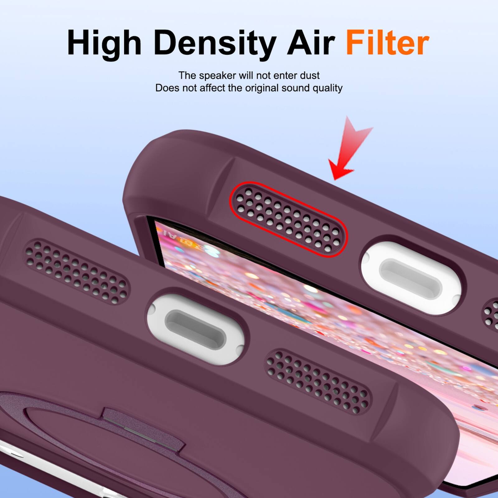 High Density Air Filter  
The speaker will not enter dust  
Does not affect the original sound quality