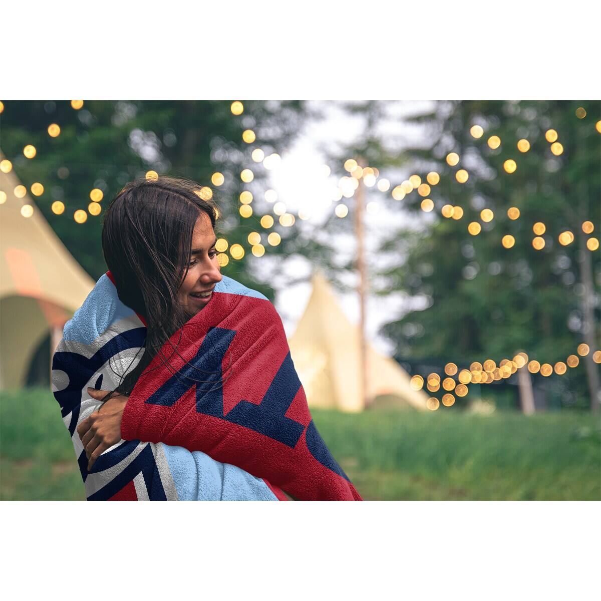 Alt View 1. Pegasus - Liberty Flames 50" x 60" Endzone Ultra Soft Throw Blanket - Multicolor.