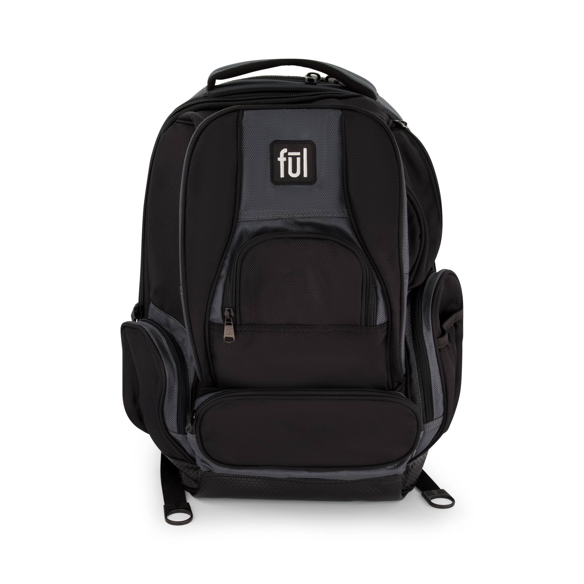 Front. Ful - Big Easy Water Resistant 17" Backpack - Black/ Grey.