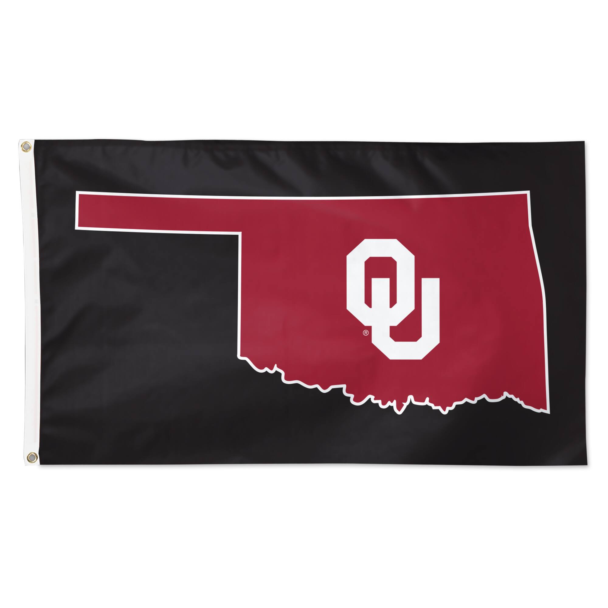 Front. WinCraft - Oklahoma Sooners 3' x 5' Single-Sided Deluxe Secondary Team Logo Flag - Multicolor.