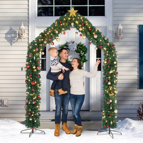 Alt View 9. Winado - 8.5FT Christmas PVC Arch Garland, Large Durable Archway Unlit for Home Outdoor Holiday Wedding Party Events Decorations - Green.