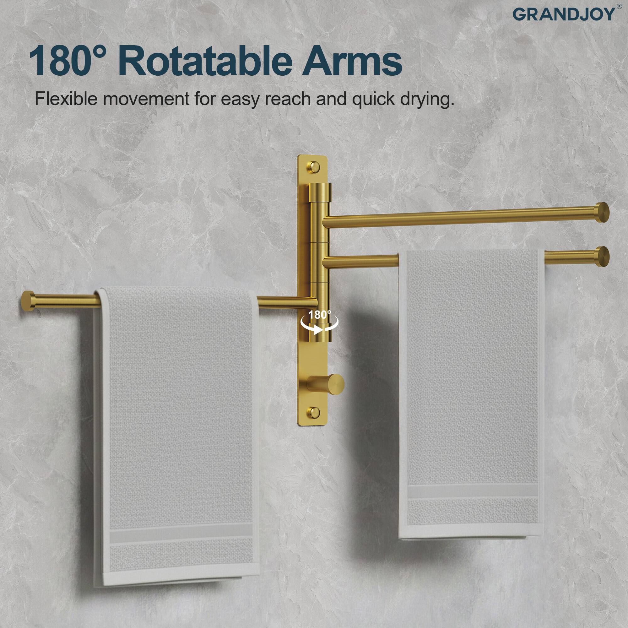 180° Rotatable Arms  
Flexible movement for easy reach and quick drying.  

GRANDJOY