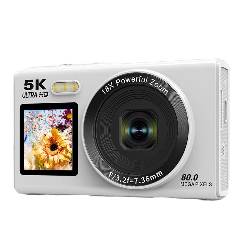 Cluzine - 5K Digital Camera, 80MP Dual-Screen Selfie Camera with WiFi & AF Auto Focus