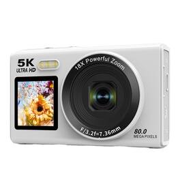 Cluzine - 5K Digital Camera, 80MP Dual-Screen Selfie Camera with WiFi & AF Auto Focus
