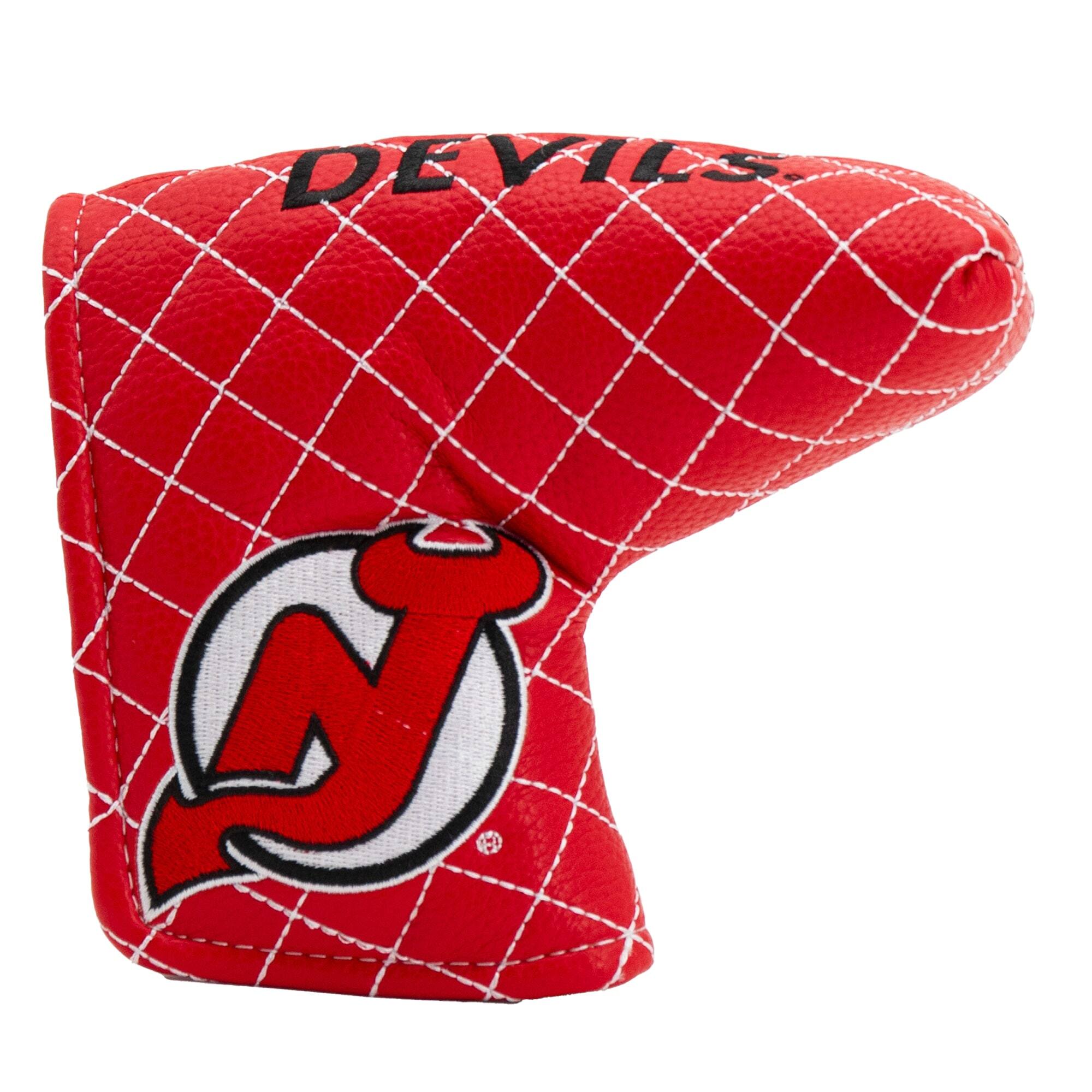 Front. Team Golf - New Jersey Devils Quilted Blade Putter Cover - Multicolor.