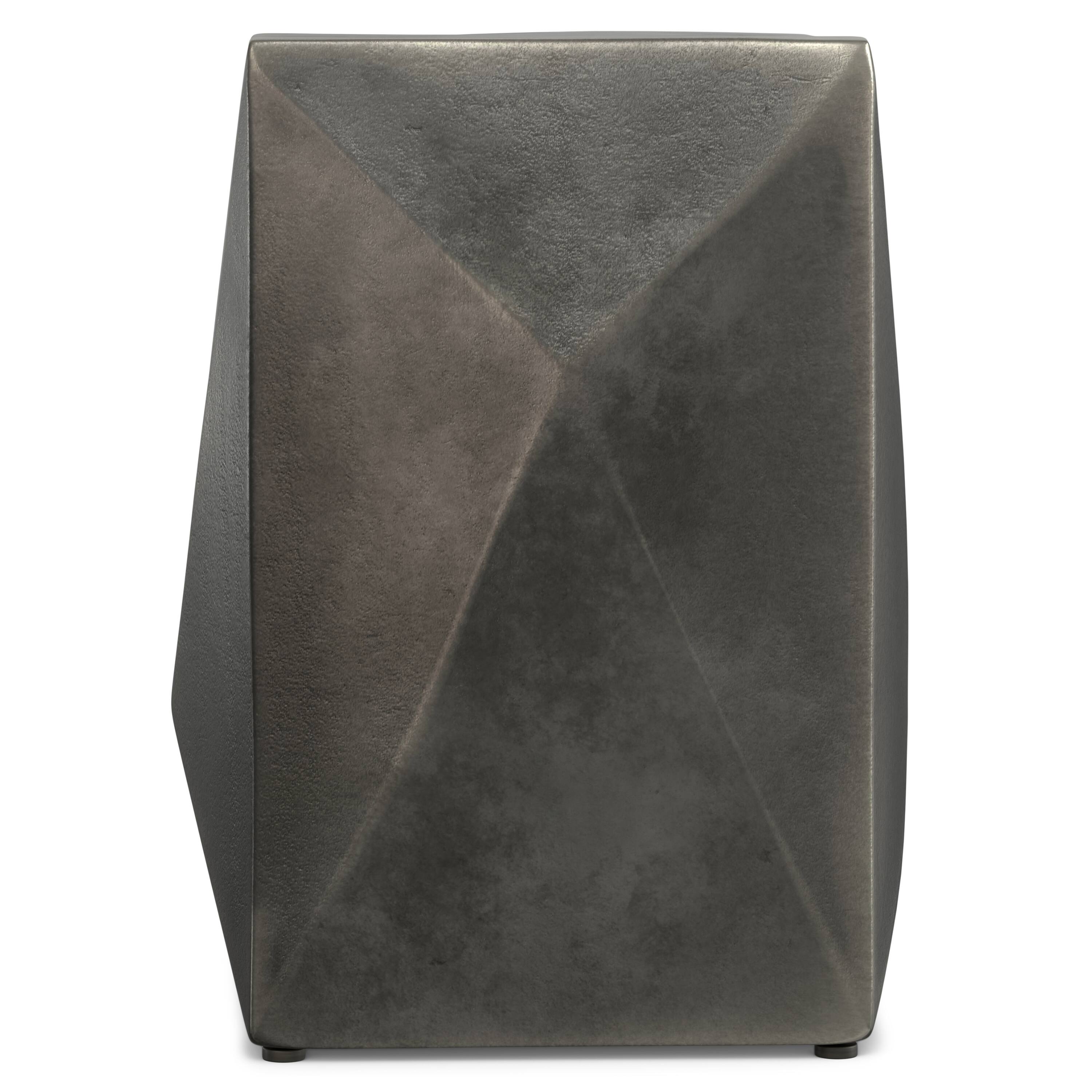 Alt View 1. Simpli Home - Danner Contemporary 14 inch Wide Cast Aluminum Side Table in Graphite, Fully Assembled - Graphite.