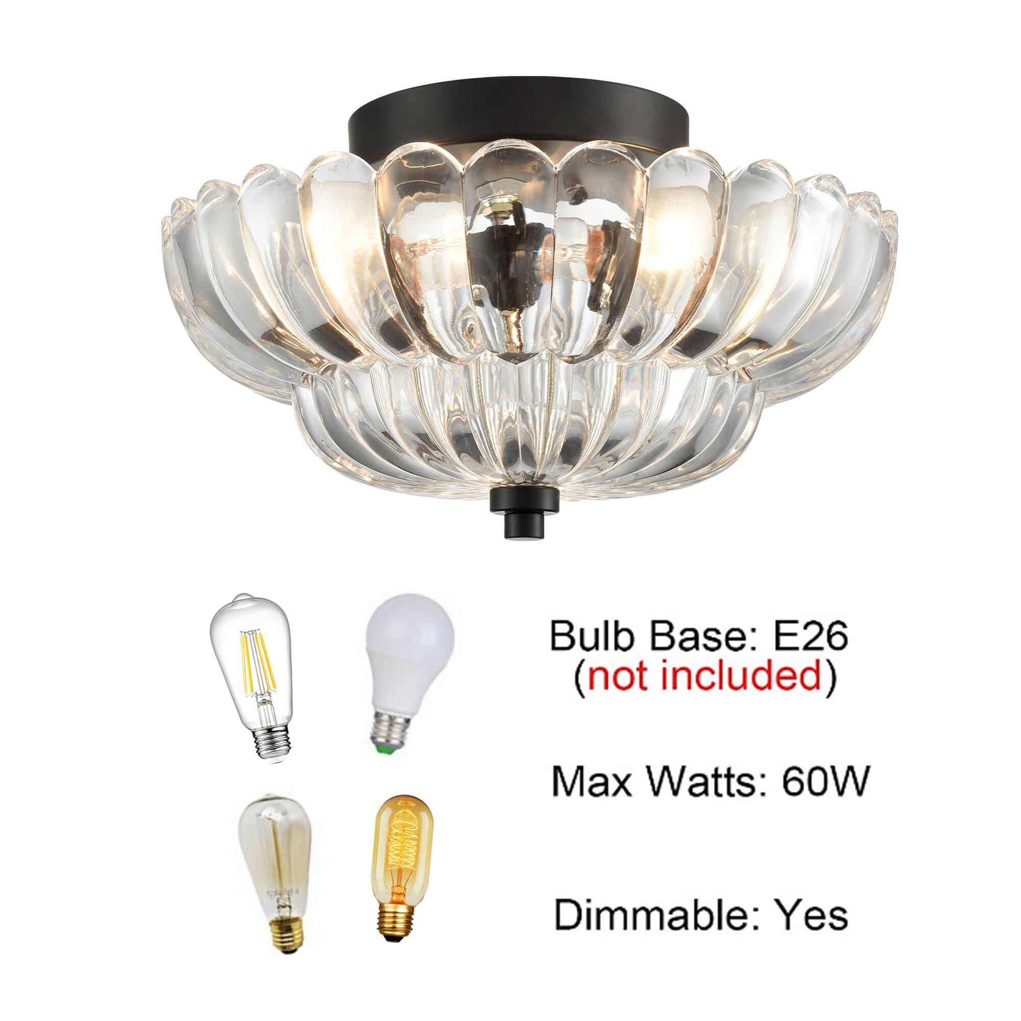 Bulb Base: E26 (not included)  
Max Watts: 60W  
Dimmable: Yes
