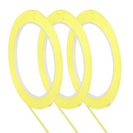 Unique Bargains - 3 Rolls Whiteboard Tape, 1/8in x 72yds Thin Dry Erase Board Grid Tape, Pinstripe Lines for Classroom, Office Use - Yellow